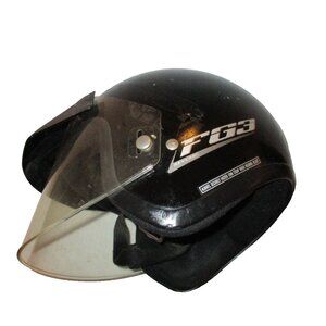*HJC FG3 Black Motorcycle Helmet Adjustable Chin Strap w Clear Visor - Large